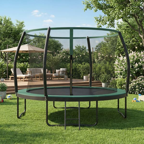 Trampolin 366x270 cm Svart-Blå Stålram
