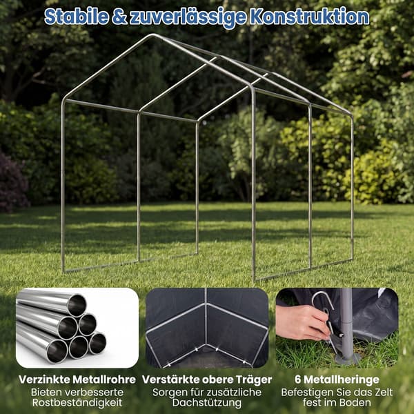 Varastokatos 7,2x5,2x5,7 ft tummanharmaa