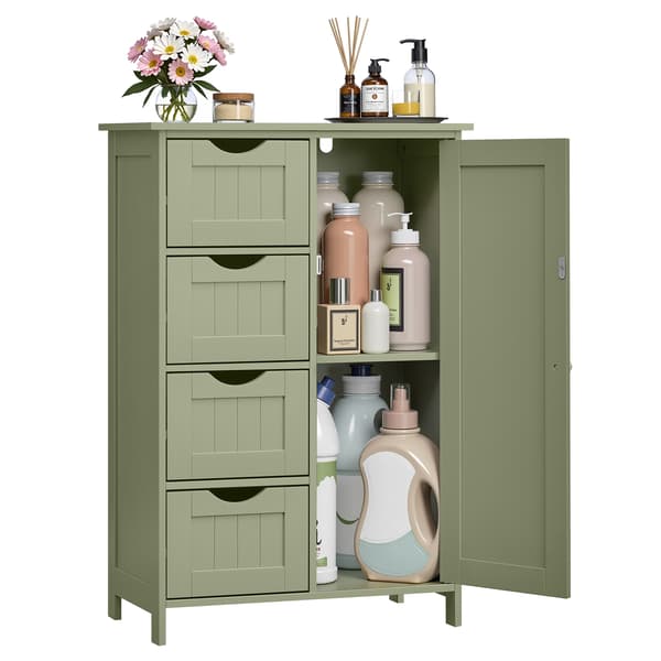 Badeværelsesskab til opbevaring 55x30x82 cm Grøn MDF