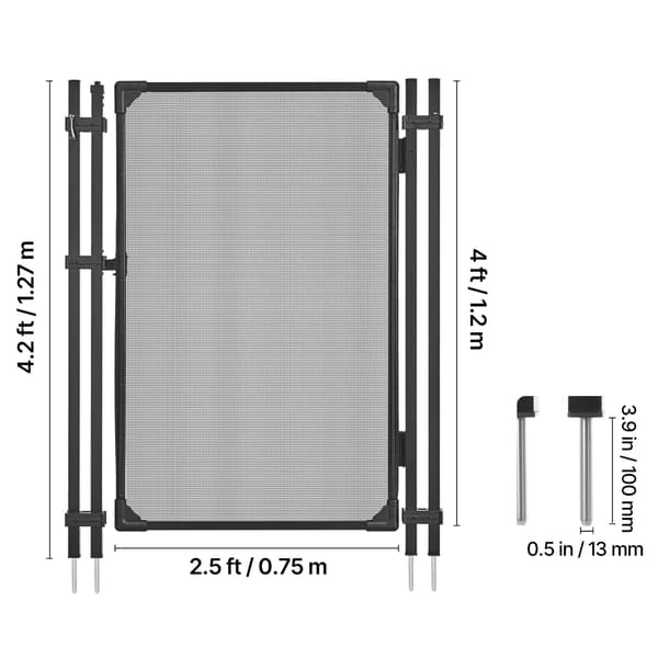 Poolgrind 120x75 cm Svart PVC-nät