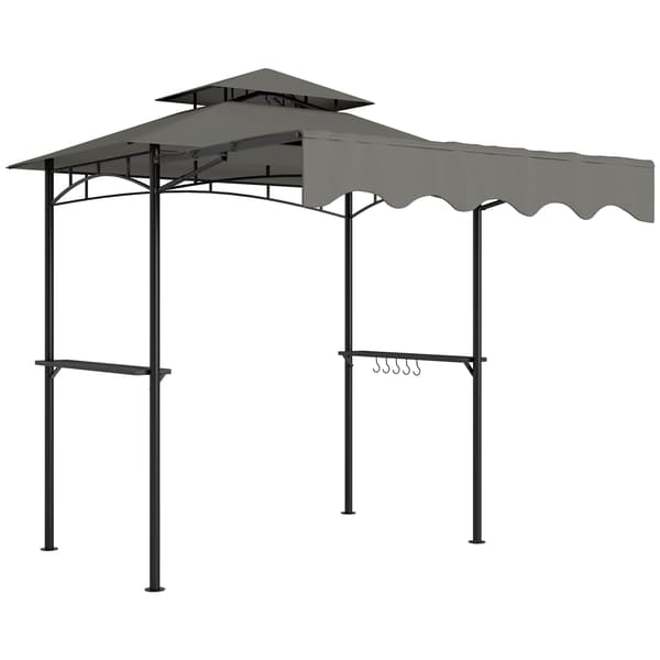 Grillpavillon 242x149x248 cm Grå Metal