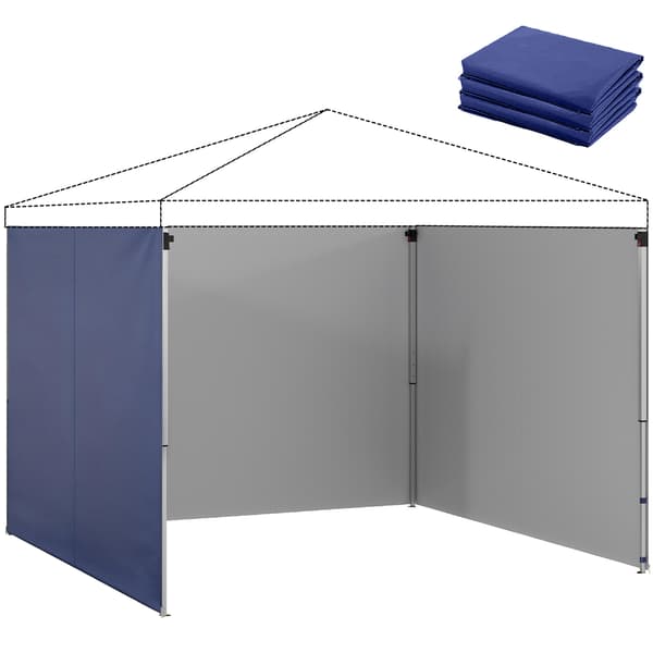 Gazebo sidevægssæt 300x200 cm blå polyester