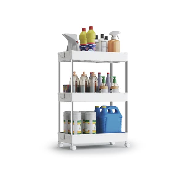 Rullvagn 40x22x60 cm Vit Plast