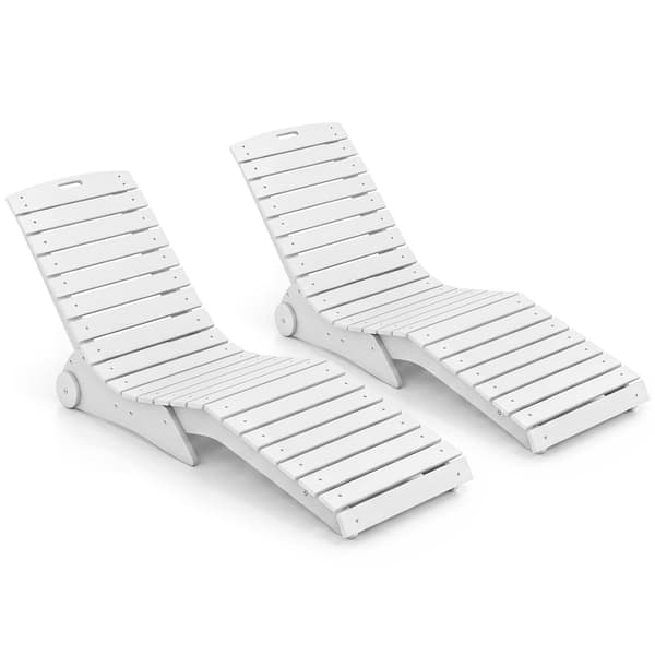 Liggestole 2 stk. 163x55x64 cm hvide