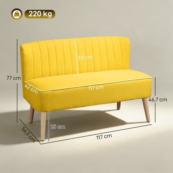 Soffa 117x56,5x77 cm Gul Linne