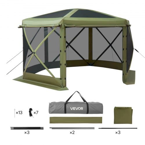 Pavillon med insektnet 3,6x3,6x2,2 m grøn, campingly