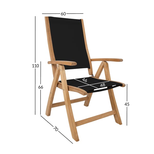 Stol BALI 60x70x110 cm Sort