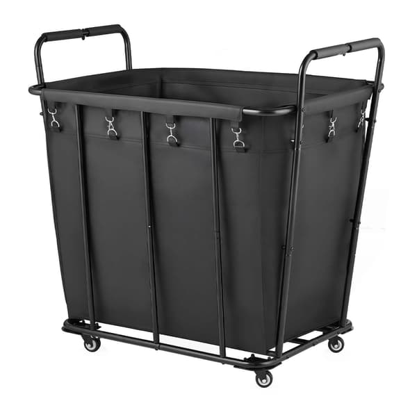 Pyykkikärry, 92.5x66.5x94.5 cm, musta, metalli