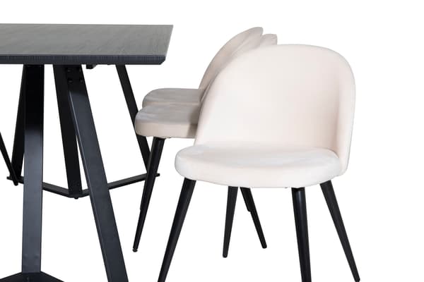 Spisebord og stol sæt Marina sort beige