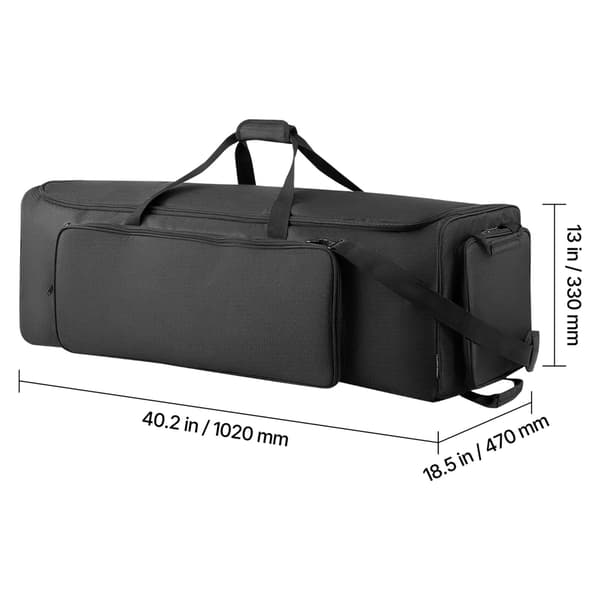 Trommehardwaretaske, 90x35x32 cm, Sort, 1680D stof