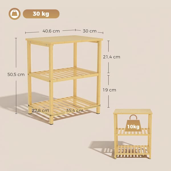 Sidobord 40,6x30x50,5 cm naturlig bambu