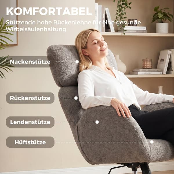 Kontorstol 67x68x103-113 cm grå