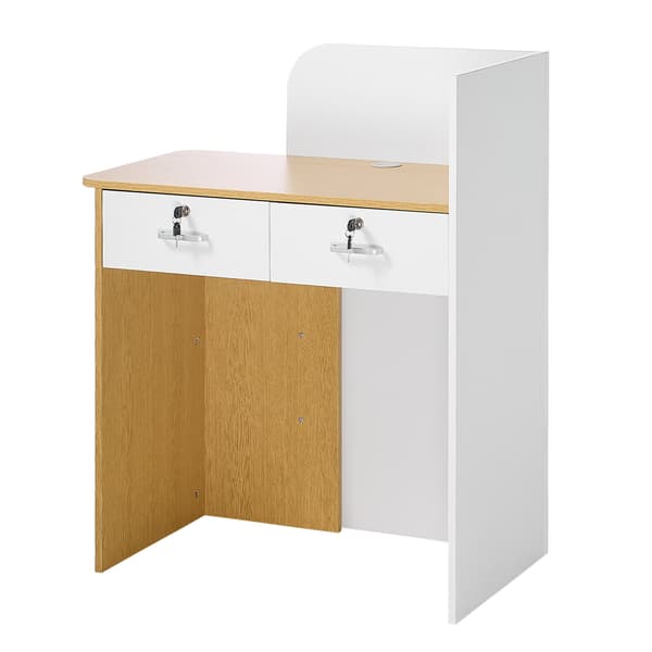 Receptiondisk, 80x45x100 cm, Hvid, LED-belysning
