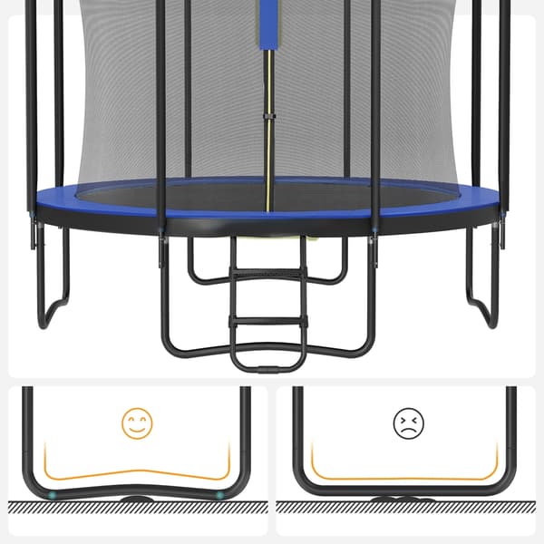 Trampolin 366x270 cm Sort-Blå, stålramme