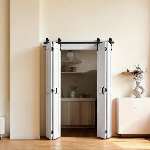 Bifold Skjutdörr, 182,9x213,4x3,5 cm, Vit, MDF