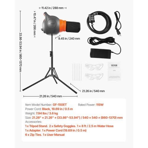 Skummaskine GF-150ET 115 W grå/orange
