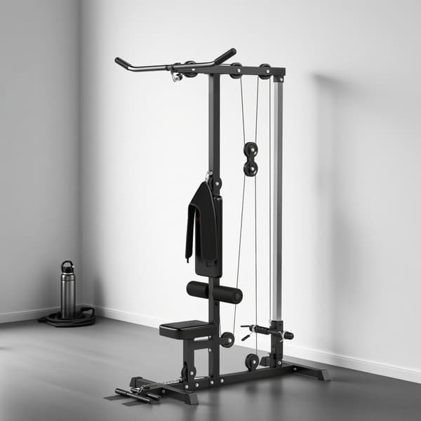 Lat pulldown- ja soutulaite 140x108x197 cm musta