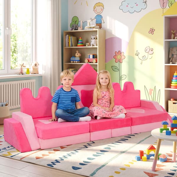 Børnelege-sofa 14 dele 251x66x96 cm pink