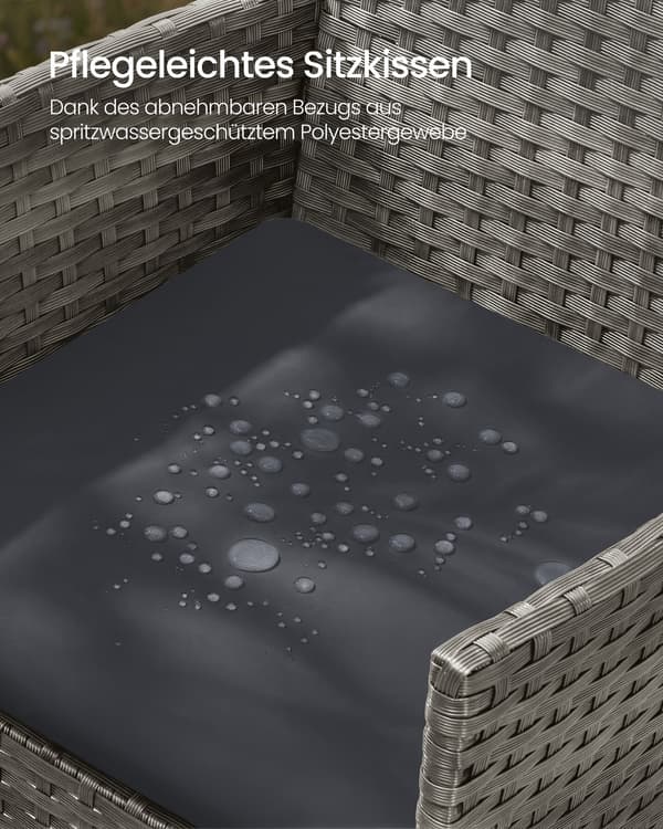 Havemøbelsæt 56x55x81 cm Grå PE-Polyrattan