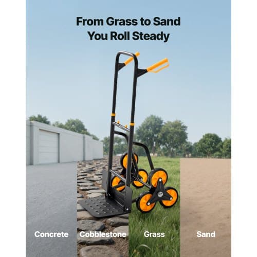 Trappklättrande vagn, 65x52x115 cm, hopfällbar, extra robust, stål