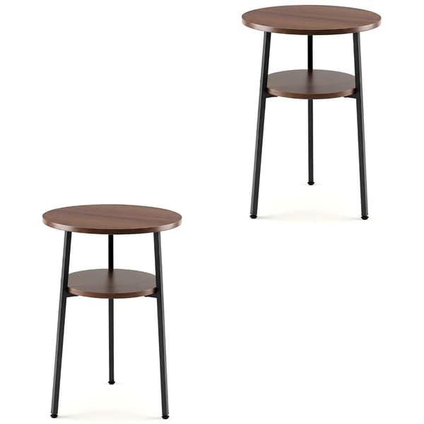 Sofaborde 2 stk Ø39x57 cm valnød