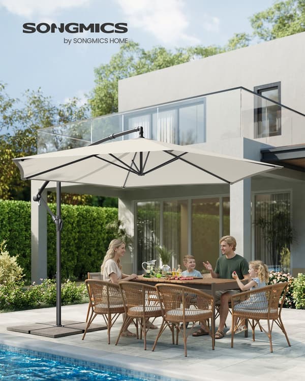Terrasseparasol 350x250 cm Beige