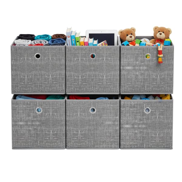 Förvaringslåda Set 26x26x28 cm Grå Tyg