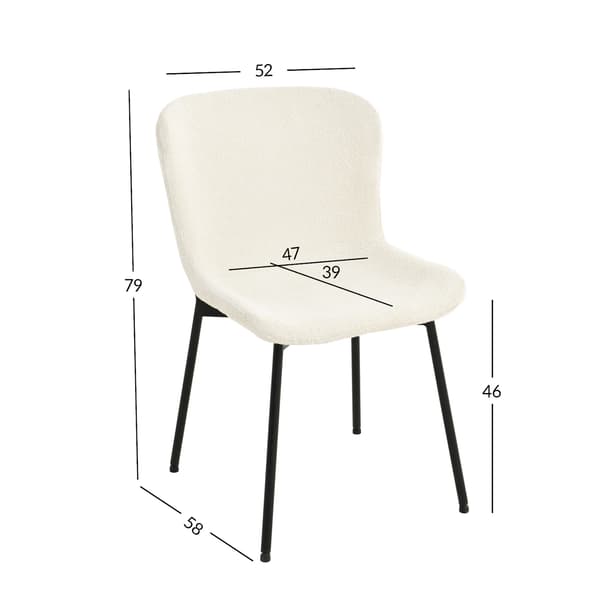 Stol MANOLO 52x58x79 cm vit