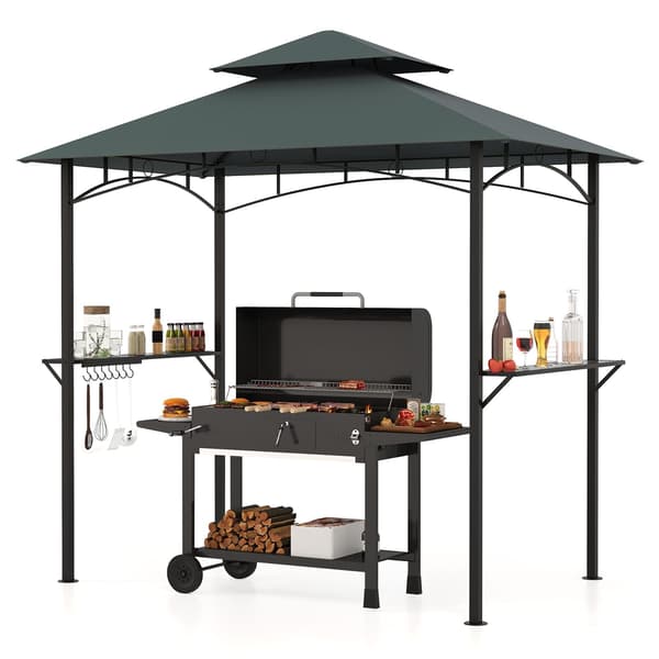 Grill Pavillon Baldakin Dobbeltdækket 244x152x256 cm grå