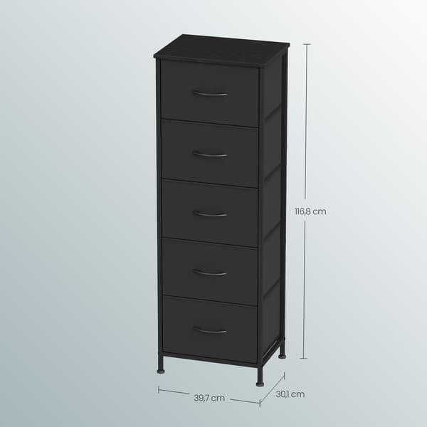 Kommode 30x39,6x116,7 cm Sort Stål