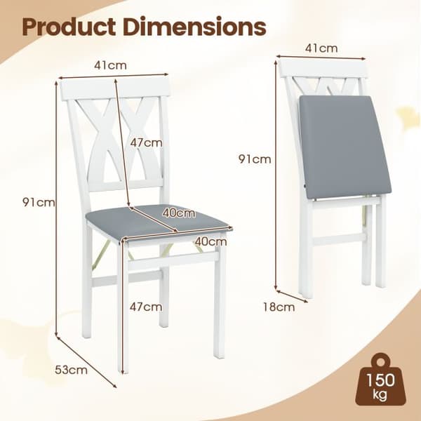 Matstol Set, 16x21x36cm, Vit , Star
