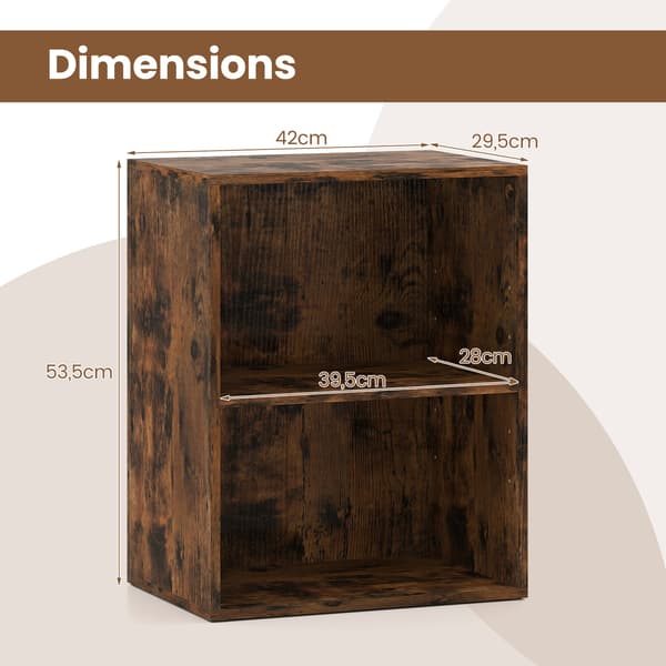 Bogreol 2-kube 42x29,5x53,5 cm rustik brun