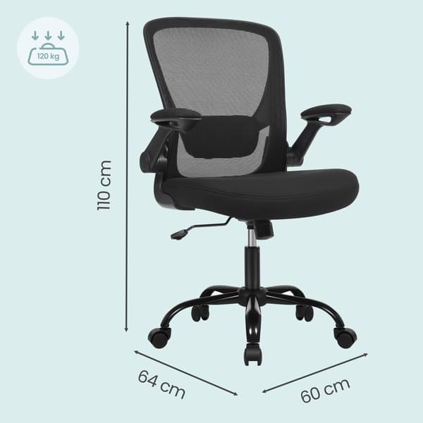 Kontorstol, 60x64x103 cm, Sort