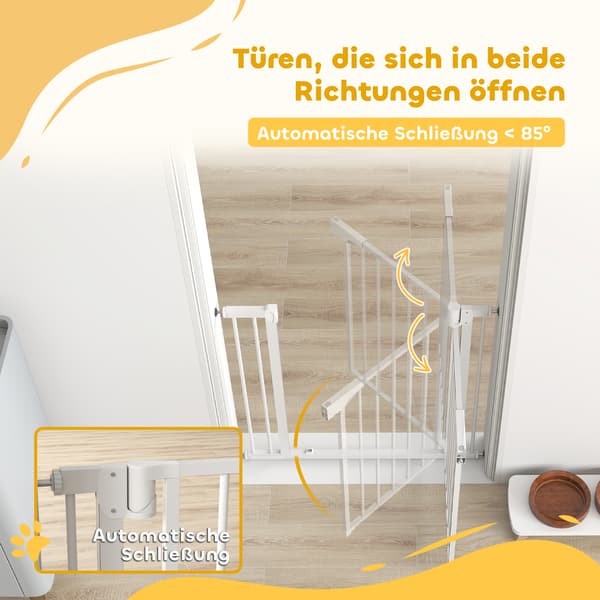 Sikkerhedsgitter, 76x76 cm, Hvid, Stål