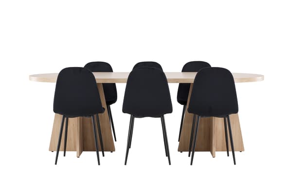 Spisebord Bootcut 230x115 cm hvidvasket