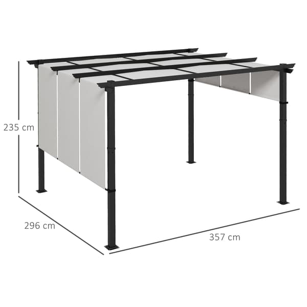 Pergola 357x296x235 cm Mörkgrå Polyester