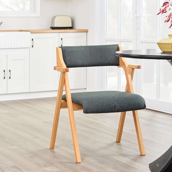 Sammenklappelig spisebordsstol 61,5x56x77,6 cm grå, træ