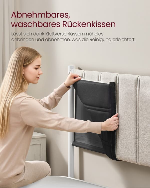 Sängynrunko 209.3x143.4x110 cm Beige Teräs