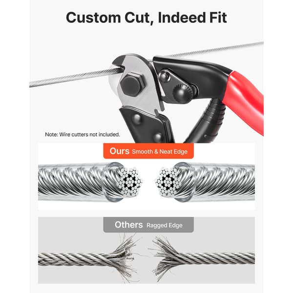 Wire Rope Kit, 35,1 m, 2 mm, 304 rustfrit stål, stål, gør-det-selv