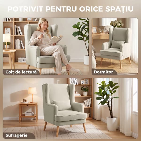 Accentstol 77x77x110 cm beige