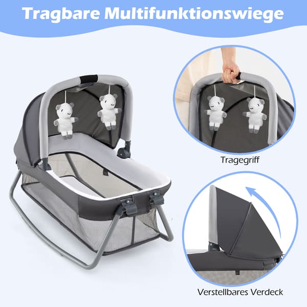 Babyseng til rejse 105,5x74x74 cm grå, sammenklappelig, polyester , Star