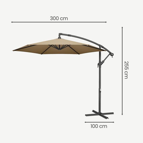 Parasol 300 cm diameter Taupe UV-skydd