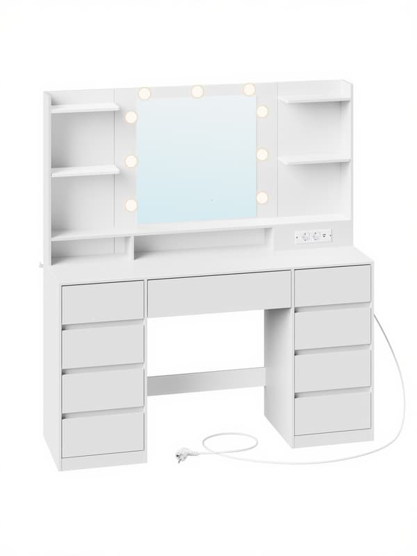Sminkbord 40x107x144 cm Vit