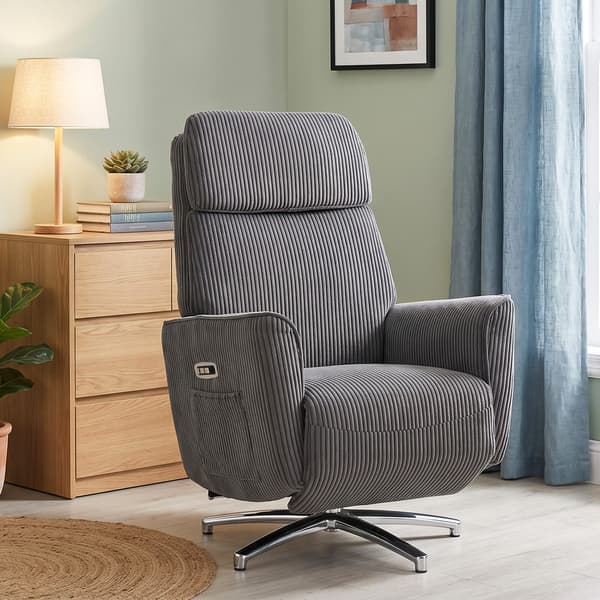 Elektrisk reclinerstol 76x87x114 cm mörkgrå/silver