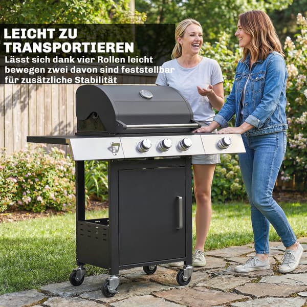 Gasgrill 109x50x109 cm Sort Rustfrit Stål