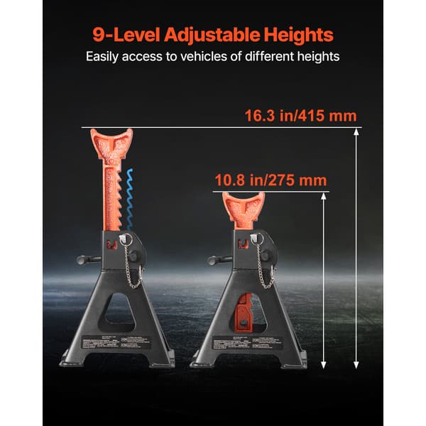 Jackstativer 275x415 mm Sort og Orange Stål