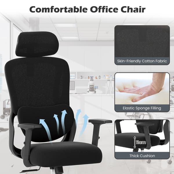 Kontorstol 71x72x125 cm Sort, ergonomisk , Star