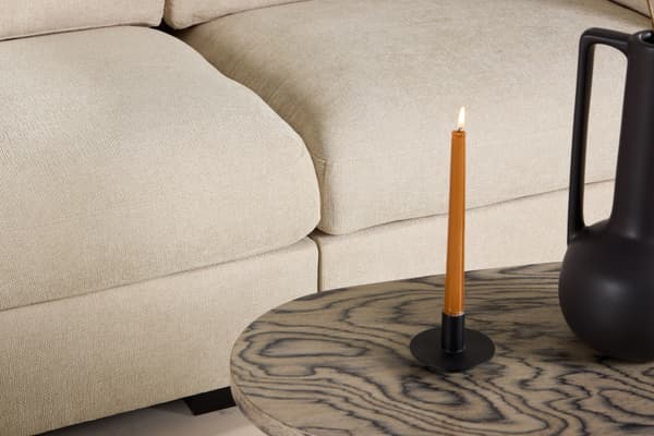 Sofa Salerno 227x67 cm Beige polyesterstof