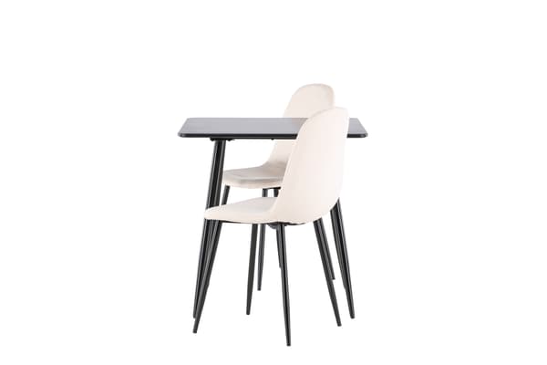 Spisebordssæt Polar 75x75 cm Sort Beige MDF