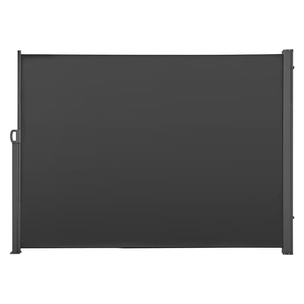 Utdragbar sidomarkis 180x300 cm grå polyesterduk utomhus integritetsskydd